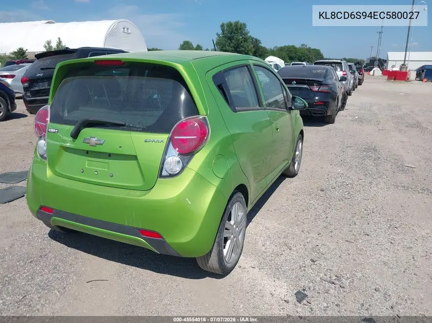 2014 Chevrolet Spark 1Lt Auto VIN: KL8CD6S94EC580027 Lot: 45554016