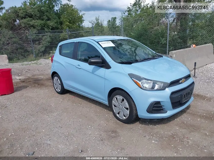 2016 Chevrolet Spark Ls Manual VIN: KL8CA6SA5GC593245 Lot: 45695026