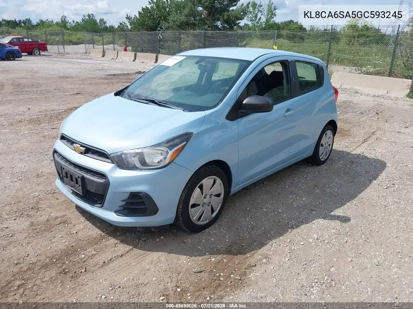 2016 Chevrolet Spark Ls Manual VIN: KL8CA6SA5GC593245 Lot: 45695026