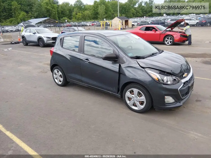 2019 Chevrolet Spark Ls Cvt VIN: KL8CB6SA8KC796975 Lot: 45240613