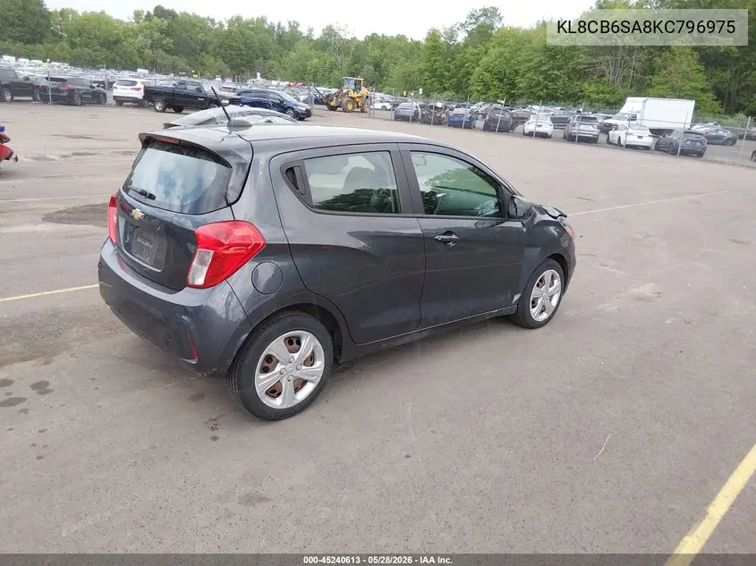 2019 Chevrolet Spark Ls Cvt VIN: KL8CB6SA8KC796975 Lot: 45240613