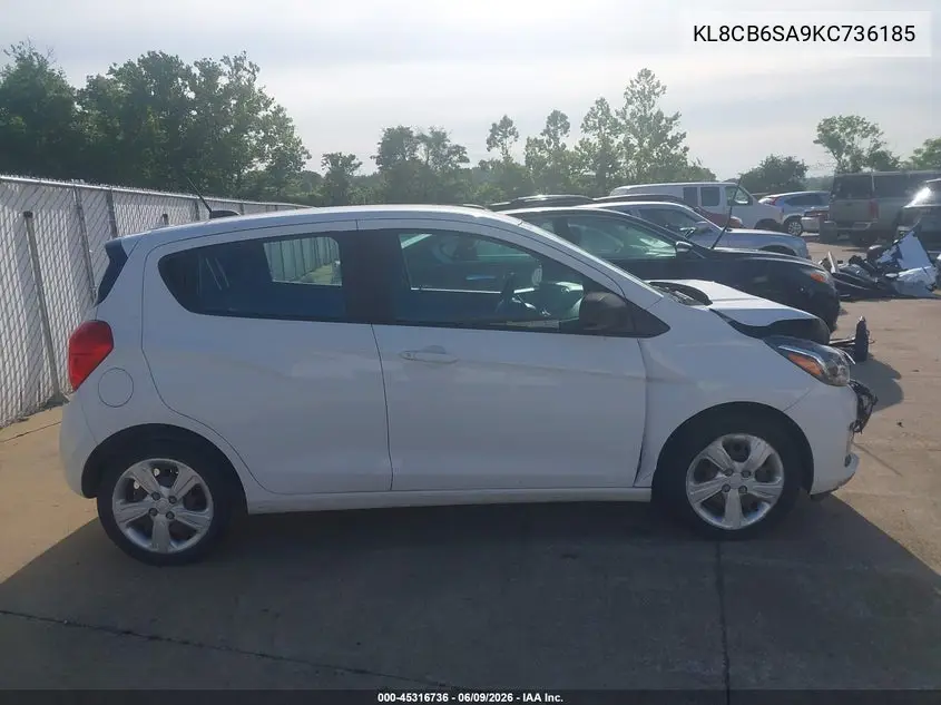 2019 Chevrolet Spark Ls Cvt VIN: KL8CB6SA9KC736185 Lot: 45316736