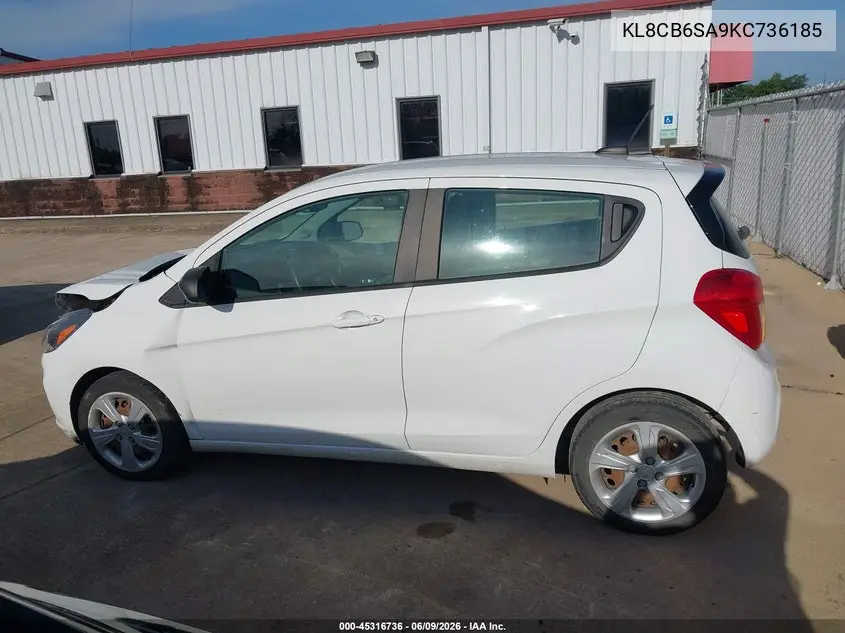 2019 Chevrolet Spark Ls Cvt VIN: KL8CB6SA9KC736185 Lot: 45316736