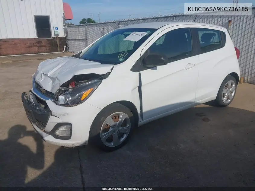 2019 Chevrolet Spark Ls Cvt VIN: KL8CB6SA9KC736185 Lot: 45316736