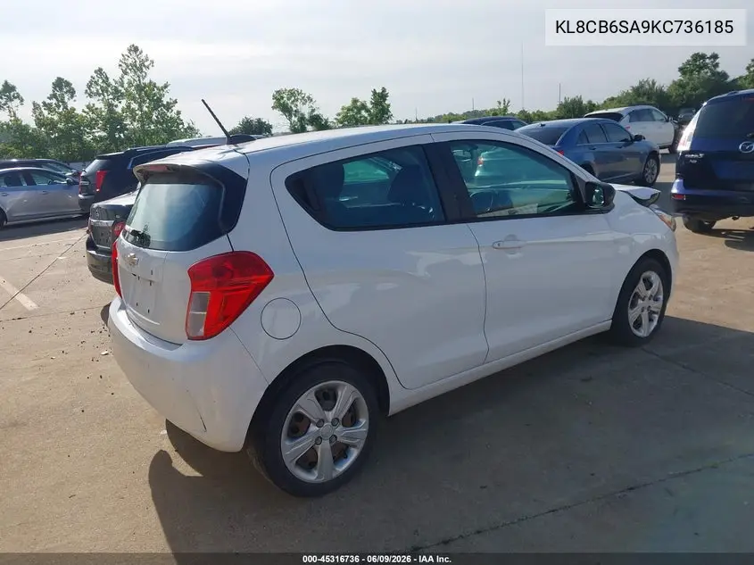 2019 Chevrolet Spark Ls Cvt VIN: KL8CB6SA9KC736185 Lot: 45316736