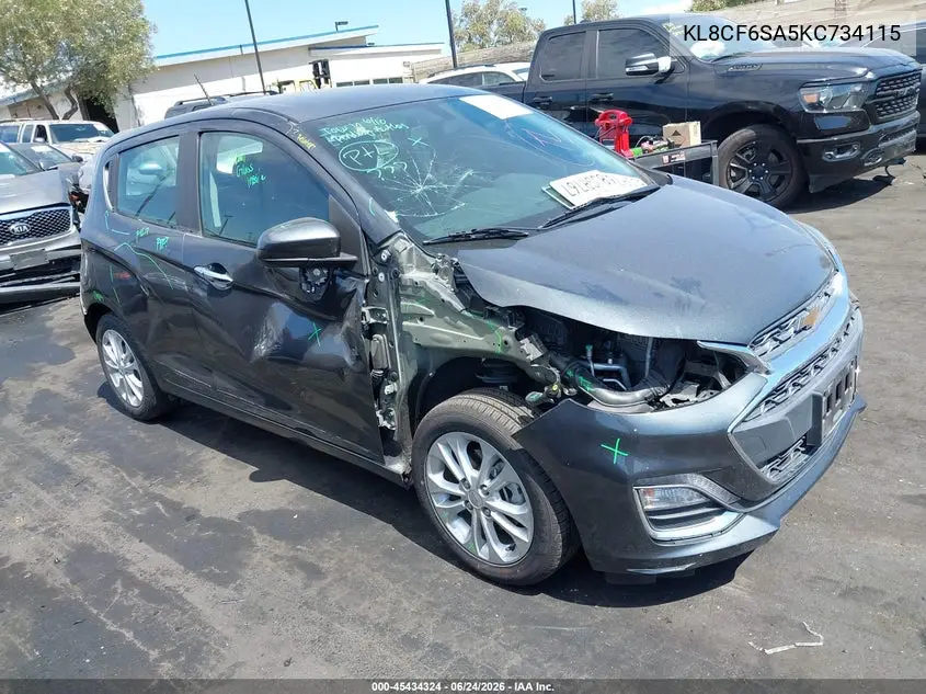 2019 Chevrolet Spark 2Lt Cvt VIN: KL8CF6SA5KC734115 Lot: 45434324