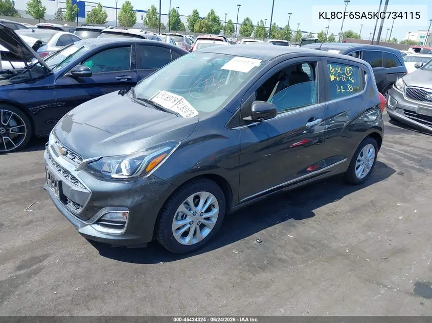 2019 Chevrolet Spark 2Lt Cvt VIN: KL8CF6SA5KC734115 Lot: 45434324