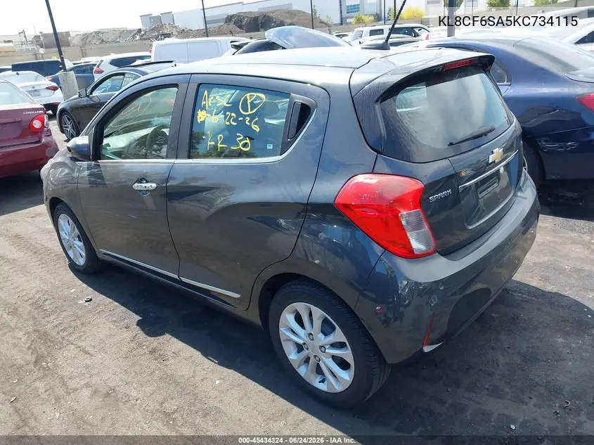 2019 Chevrolet Spark 2Lt Cvt VIN: KL8CF6SA5KC734115 Lot: 45434324