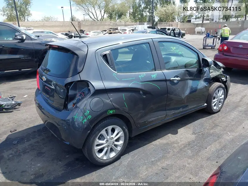 2019 Chevrolet Spark 2Lt Cvt VIN: KL8CF6SA5KC734115 Lot: 45434324