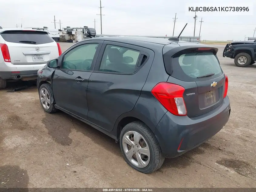 2019 Chevrolet Spark Ls Cvt VIN: KL8CB6SA1KC738996 Lot: 45515232