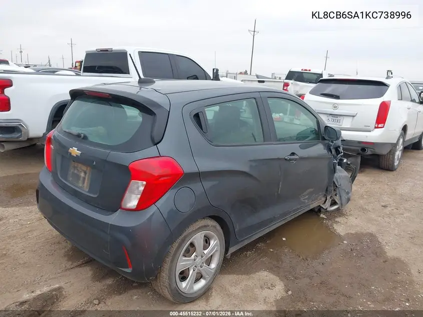 2019 Chevrolet Spark Ls Cvt VIN: KL8CB6SA1KC738996 Lot: 45515232