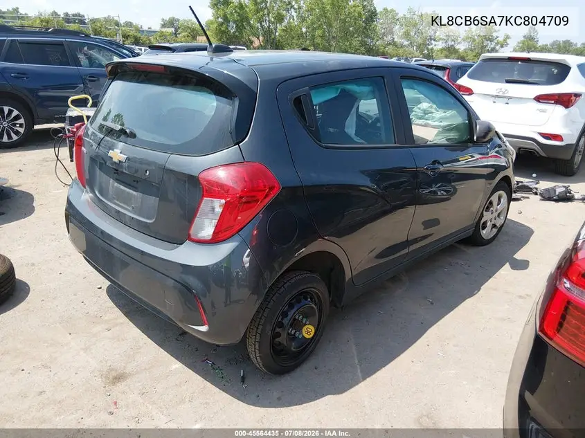 2019 Chevrolet Spark Ls Cvt VIN: KL8CB6SA7KC804709 Lot: 45564435