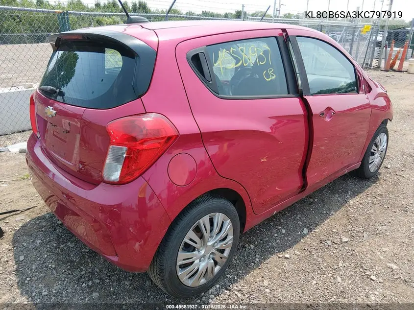 2019 Chevrolet Spark Ls Cvt VIN: KL8CB6SA3KC797919 Lot: 45581937