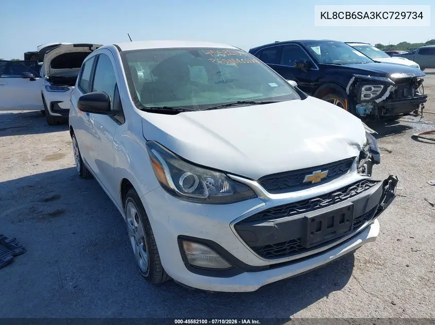 2019 Chevrolet Spark Ls Cvt VIN: KL8CB6SA3KC729734 Lot: 45582100