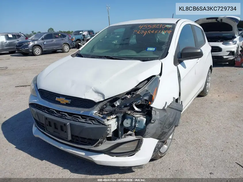 2019 Chevrolet Spark Ls Cvt VIN: KL8CB6SA3KC729734 Lot: 45582100