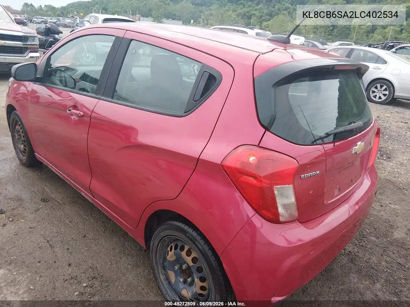 2020 Chevrolet Spark Fwd Ls Automatic VIN: KL8CB6SA2LC402534 Lot: 45272809