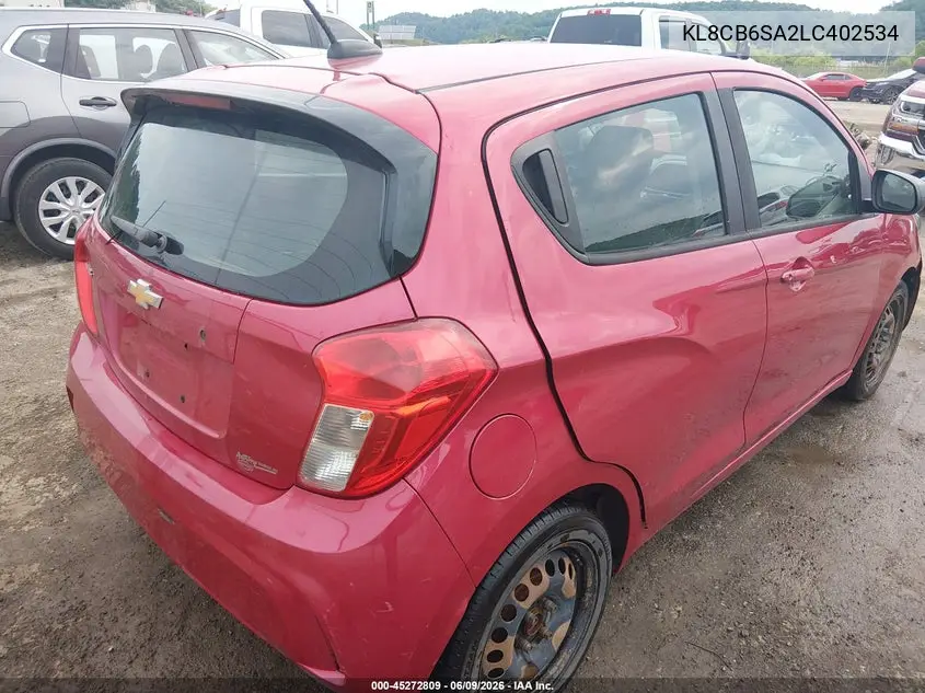 2020 Chevrolet Spark Fwd Ls Automatic VIN: KL8CB6SA2LC402534 Lot: 45272809