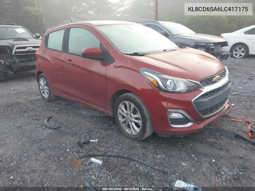 2020 Chevrolet Spark Fwd 1Lt Automatic VIN: KL8CD6SA6LC417175 Lot: 45335240