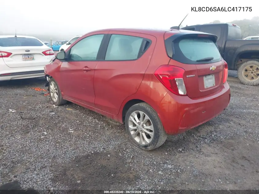 2020 Chevrolet Spark Fwd 1Lt Automatic VIN: KL8CD6SA6LC417175 Lot: 45335240