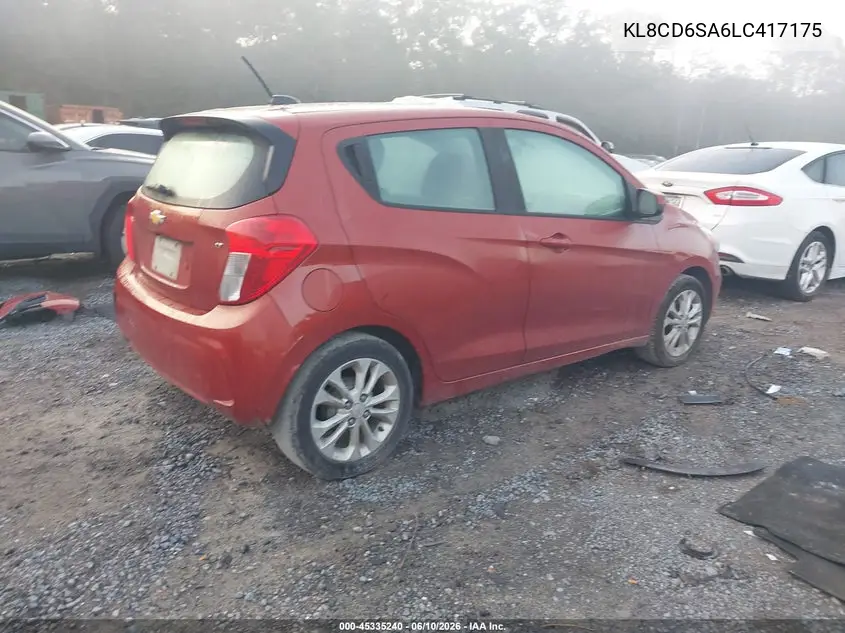 2020 Chevrolet Spark Fwd 1Lt Automatic VIN: KL8CD6SA6LC417175 Lot: 45335240