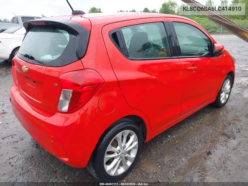 2020 Chevrolet Spark Fwd 1Lt Automatic VIN: KL8CD6SA6LC414910 Lot: 45451117