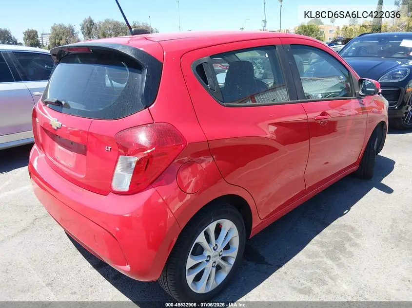 2020 Chevrolet Spark Fwd 1Lt Automatic VIN: KL8CD6SA6LC422036 Lot: 45532906