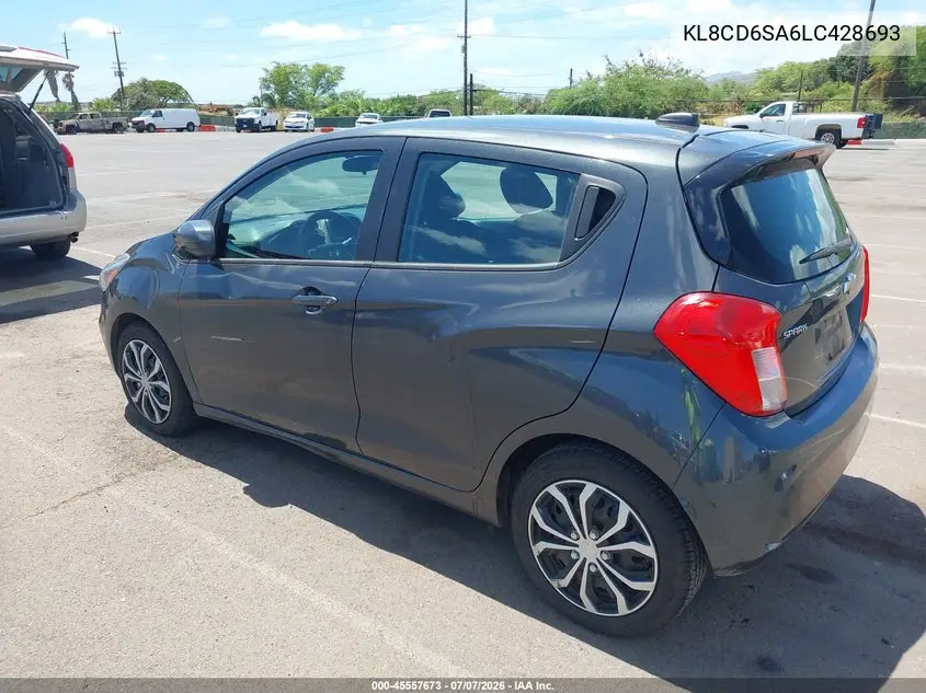 2020 Chevrolet Spark Fwd 1Lt Automatic VIN: KL8CD6SA6LC428693 Lot: 45557673