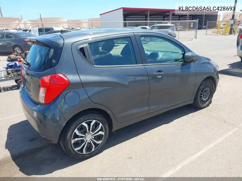 2020 Chevrolet Spark Fwd 1Lt Automatic VIN: KL8CD6SA6LC428693 Lot: 45557673