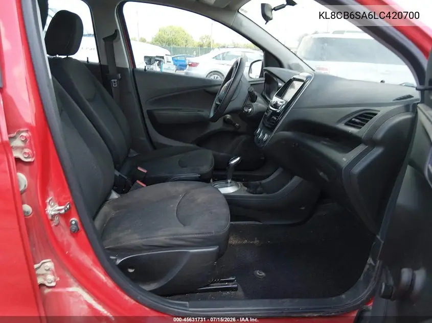 2020 Chevrolet Spark Fwd Ls Automatic VIN: KL8CB6SA6LC420700 Lot: 45631731