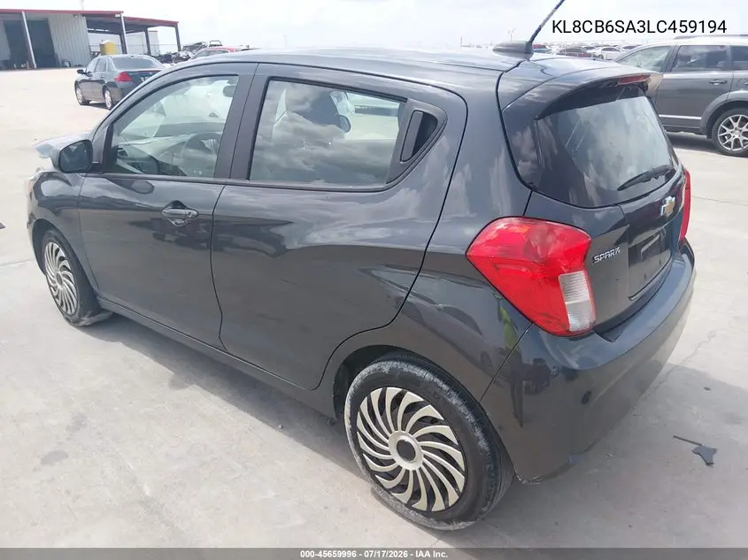 2020 Chevrolet Spark Fwd Ls Automatic VIN: KL8CB6SA3LC459194 Lot: 45659996