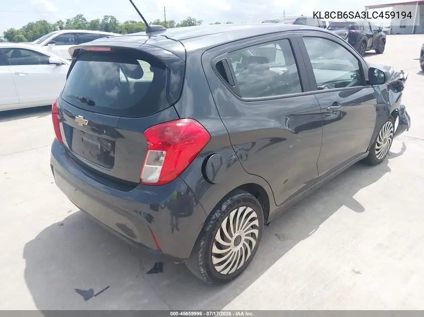 2020 Chevrolet Spark Fwd Ls Automatic VIN: KL8CB6SA3LC459194 Lot: 45659996