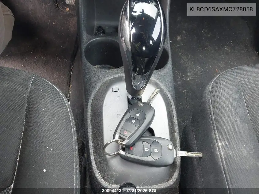 2021 Chevrolet Spark 1Lt VIN: KL8CD6SAXMC728058 Lot: 30094413