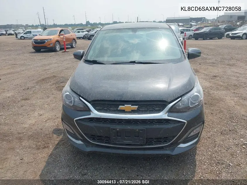 2021 Chevrolet Spark 1Lt VIN: KL8CD6SAXMC728058 Lot: 30094413