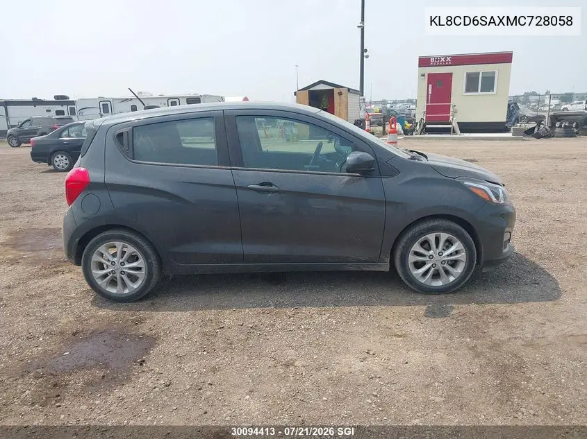 2021 Chevrolet Spark 1Lt VIN: KL8CD6SAXMC728058 Lot: 30094413
