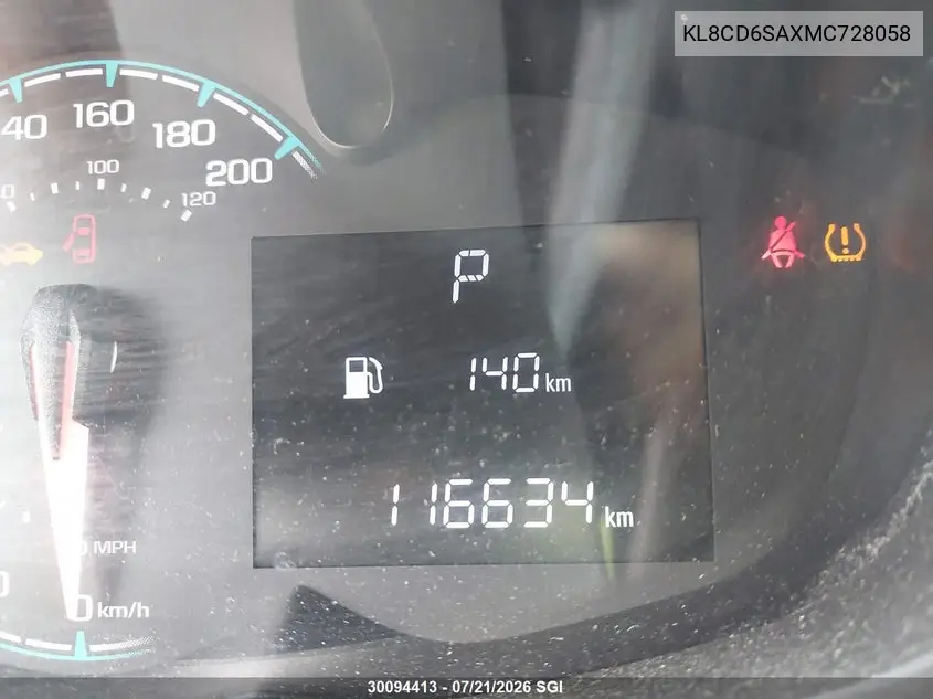2021 Chevrolet Spark 1Lt VIN: KL8CD6SAXMC728058 Lot: 30094413