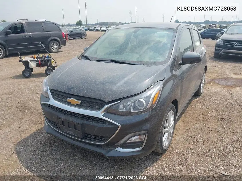 2021 Chevrolet Spark 1Lt VIN: KL8CD6SAXMC728058 Lot: 30094413