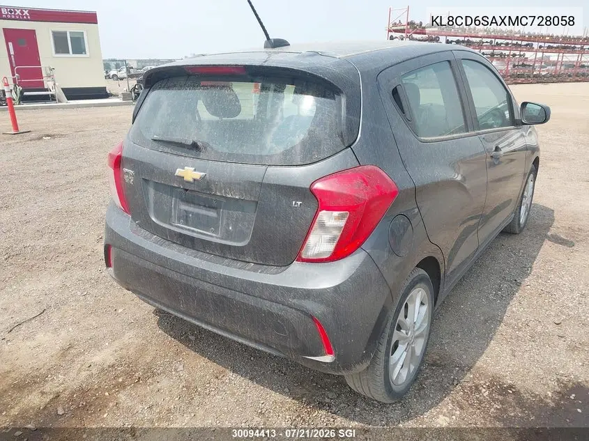2021 Chevrolet Spark 1Lt VIN: KL8CD6SAXMC728058 Lot: 30094413