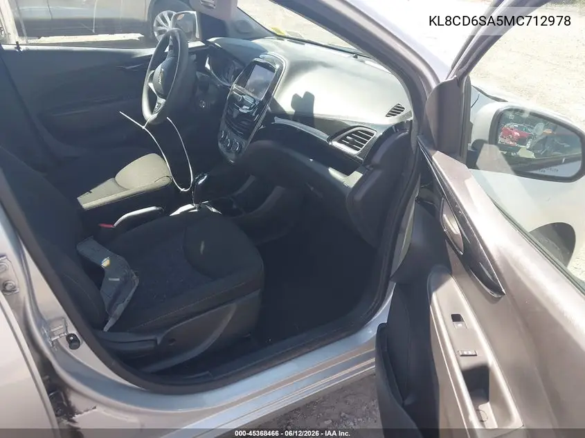 2021 Chevrolet Spark Fwd 1Lt Automatic VIN: KL8CD6SA5MC712978 Lot: 45368466