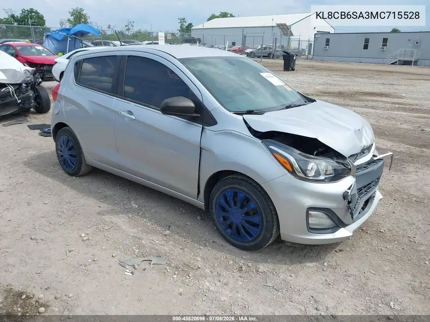 2021 Chevrolet Spark Fwd Ls Automatic VIN: KL8CB6SA3MC715528 Lot: 45520696