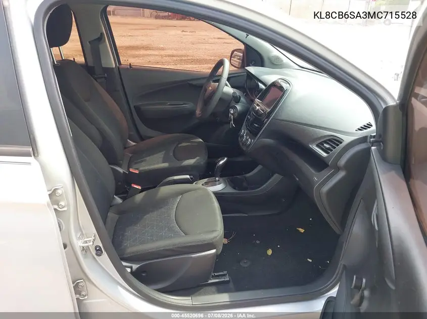 2021 Chevrolet Spark Fwd Ls Automatic VIN: KL8CB6SA3MC715528 Lot: 45520696