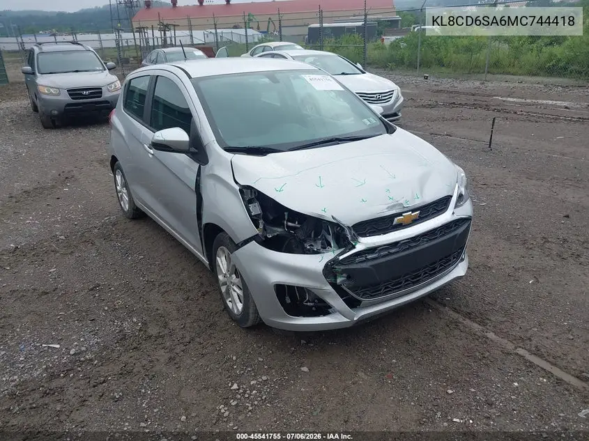 2021 Chevrolet Spark Fwd 1Lt Automatic VIN: KL8CD6SA6MC744418 Lot: 45541755