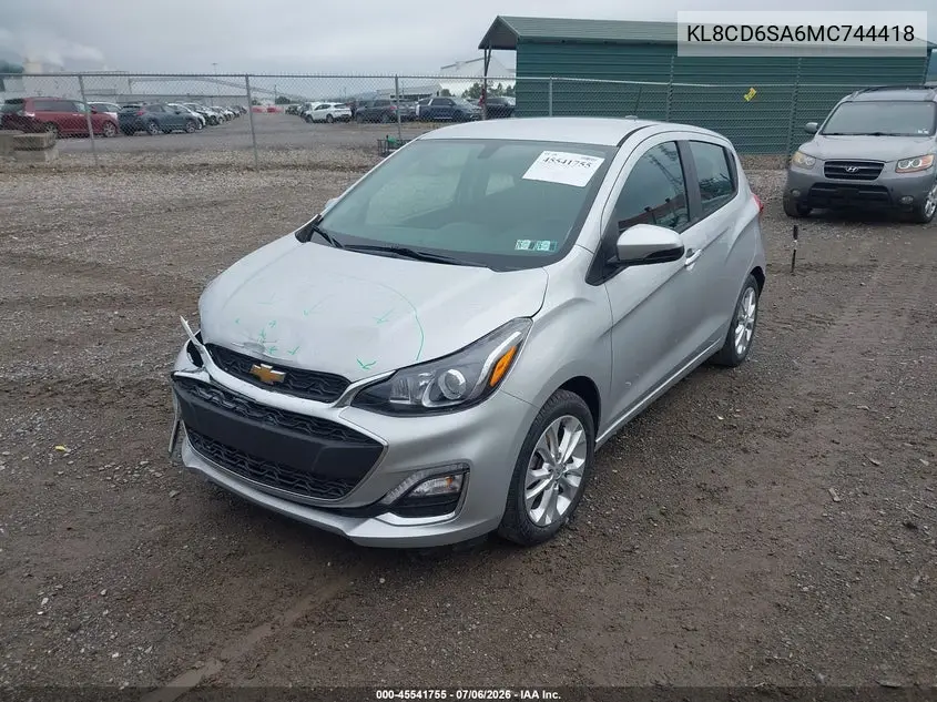 2021 Chevrolet Spark Fwd 1Lt Automatic VIN: KL8CD6SA6MC744418 Lot: 45541755