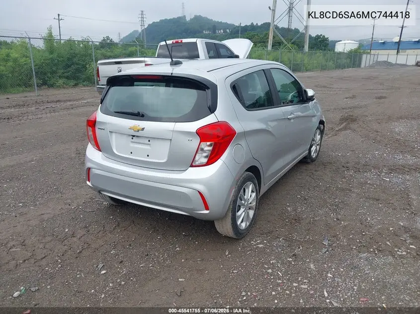 2021 Chevrolet Spark Fwd 1Lt Automatic VIN: KL8CD6SA6MC744418 Lot: 45541755