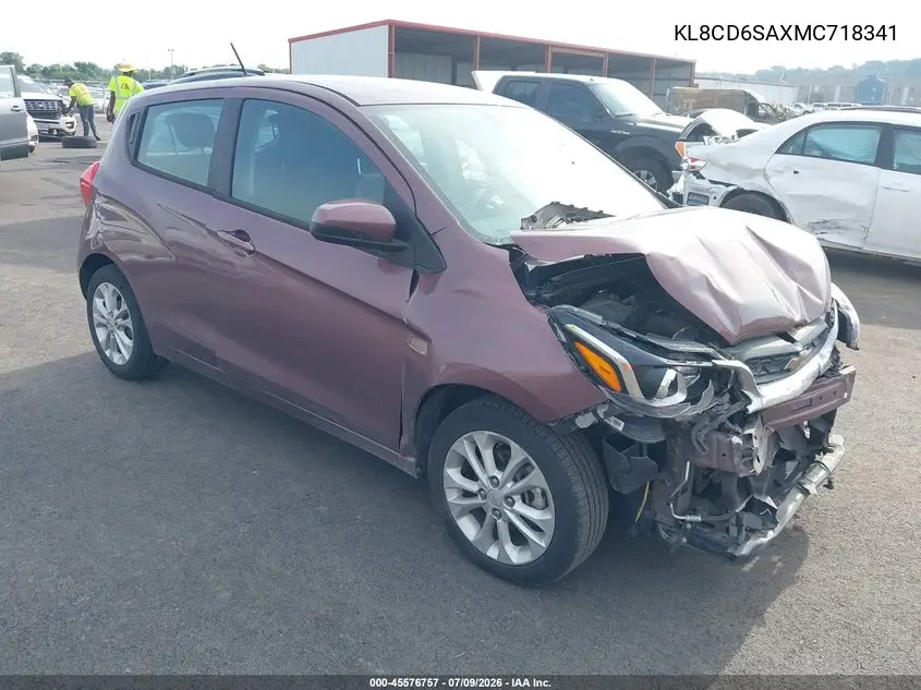 2021 Chevrolet Spark Fwd 1Lt Automatic VIN: KL8CD6SAXMC718341 Lot: 45576757