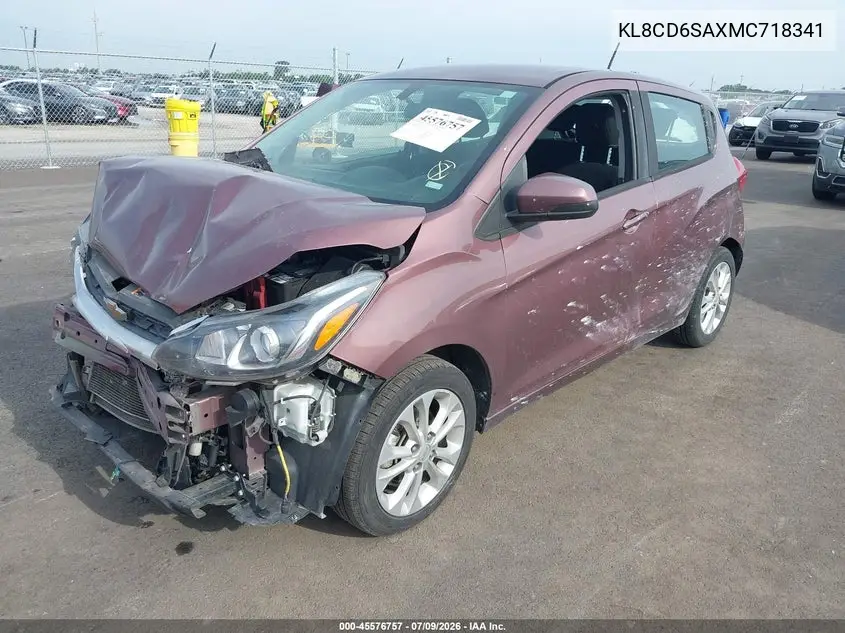 2021 Chevrolet Spark Fwd 1Lt Automatic VIN: KL8CD6SAXMC718341 Lot: 45576757
