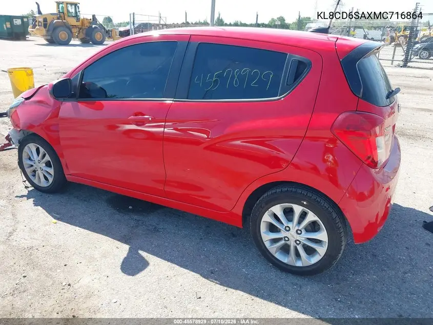 2021 Chevrolet Spark Fwd 1Lt Automatic VIN: KL8CD6SAXMC716864 Lot: 45578929