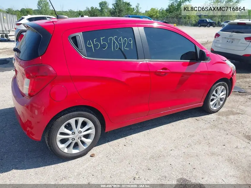 2021 Chevrolet Spark Fwd 1Lt Automatic VIN: KL8CD6SAXMC716864 Lot: 45578929