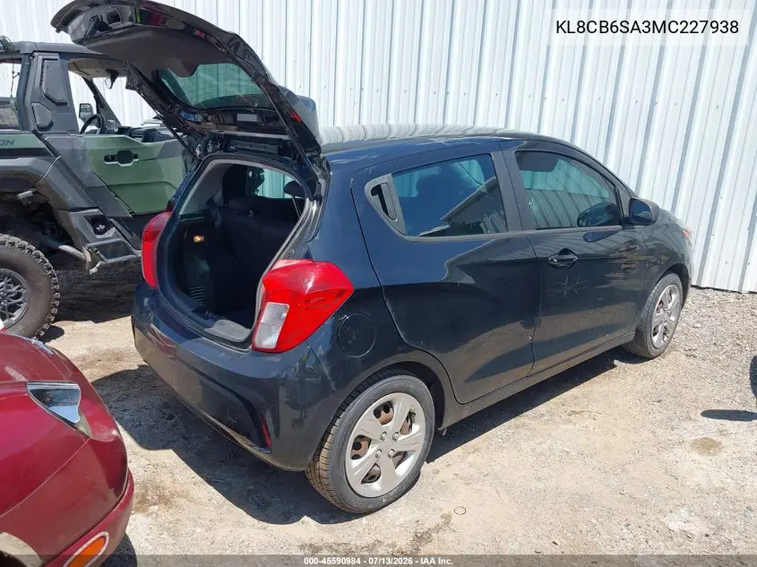 2021 Chevrolet Spark Fwd Ls Automatic VIN: KL8CB6SA3MC227938 Lot: 45590984