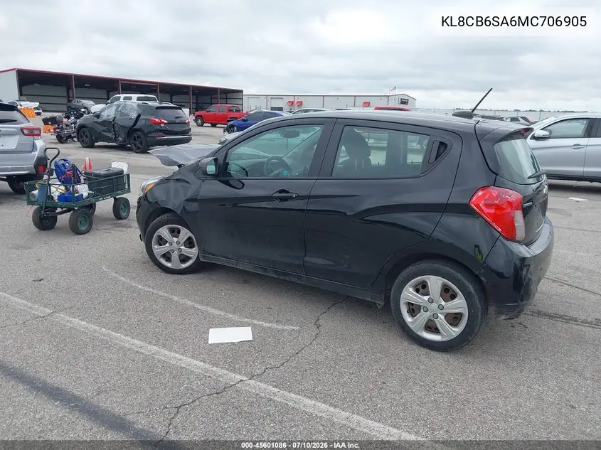2021 Chevrolet Spark Fwd Ls Automatic VIN: KL8CB6SA6MC706905 Lot: 45601086