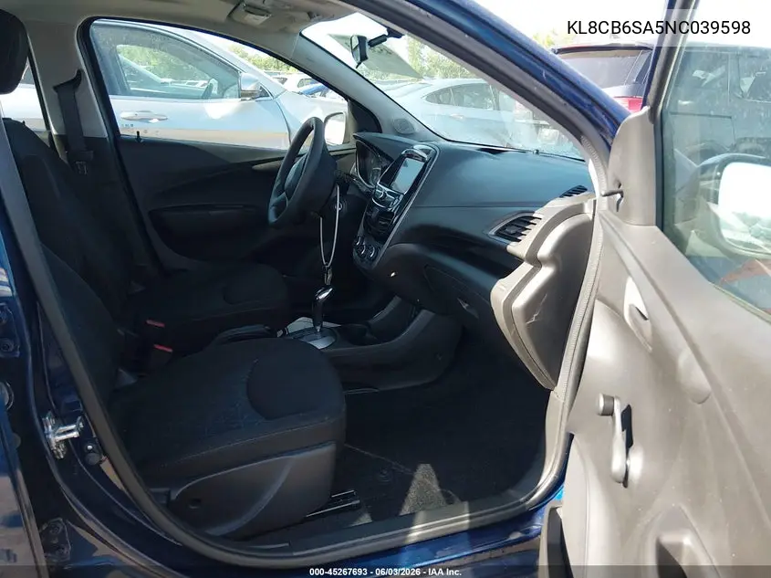 2022 Chevrolet Spark Fwd Ls Automatic VIN: KL8CB6SA5NC039598 Lot: 45267693